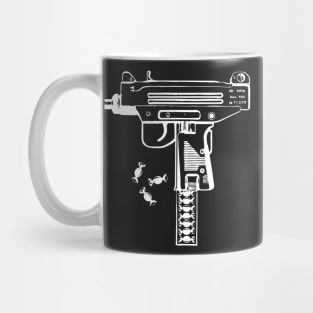 Uzi and candies. Mug